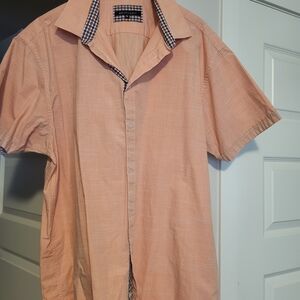 Men's Coral Short Sleeve Button Down Shirt